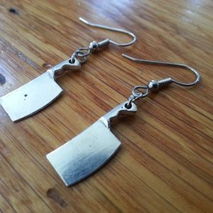 Butcher Knife Meat Cleaver Earrings Surgical Steel